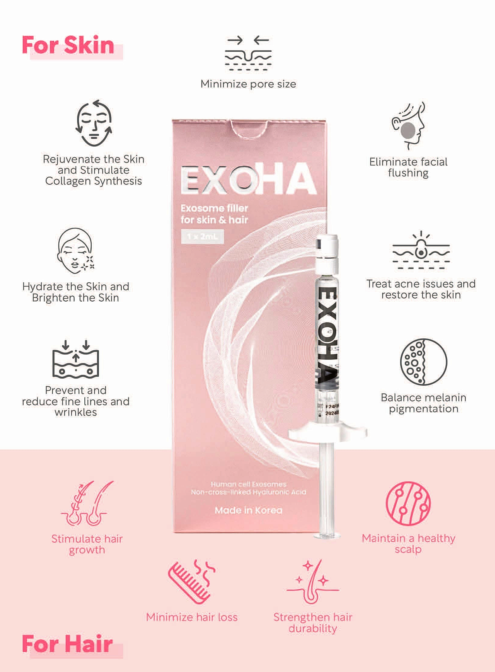 EXOHA Exosome Filler for Skin and Hair — ingredients, benefits, and injection info