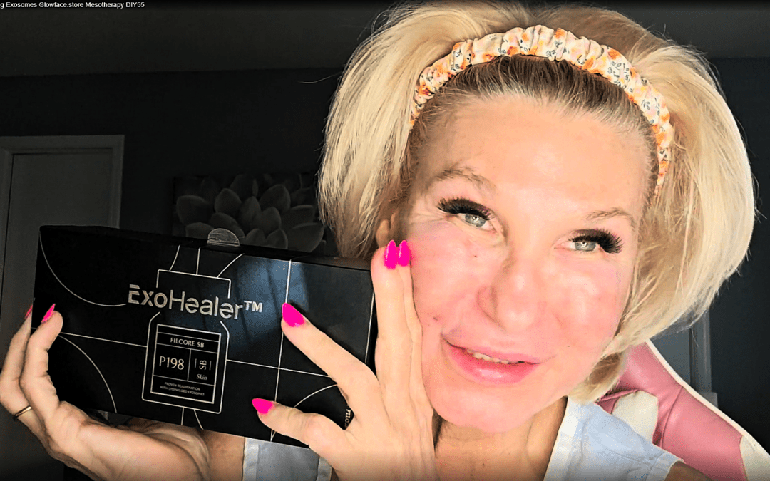 Dana holding P198 ExoHealer exosome treatment by Glowface